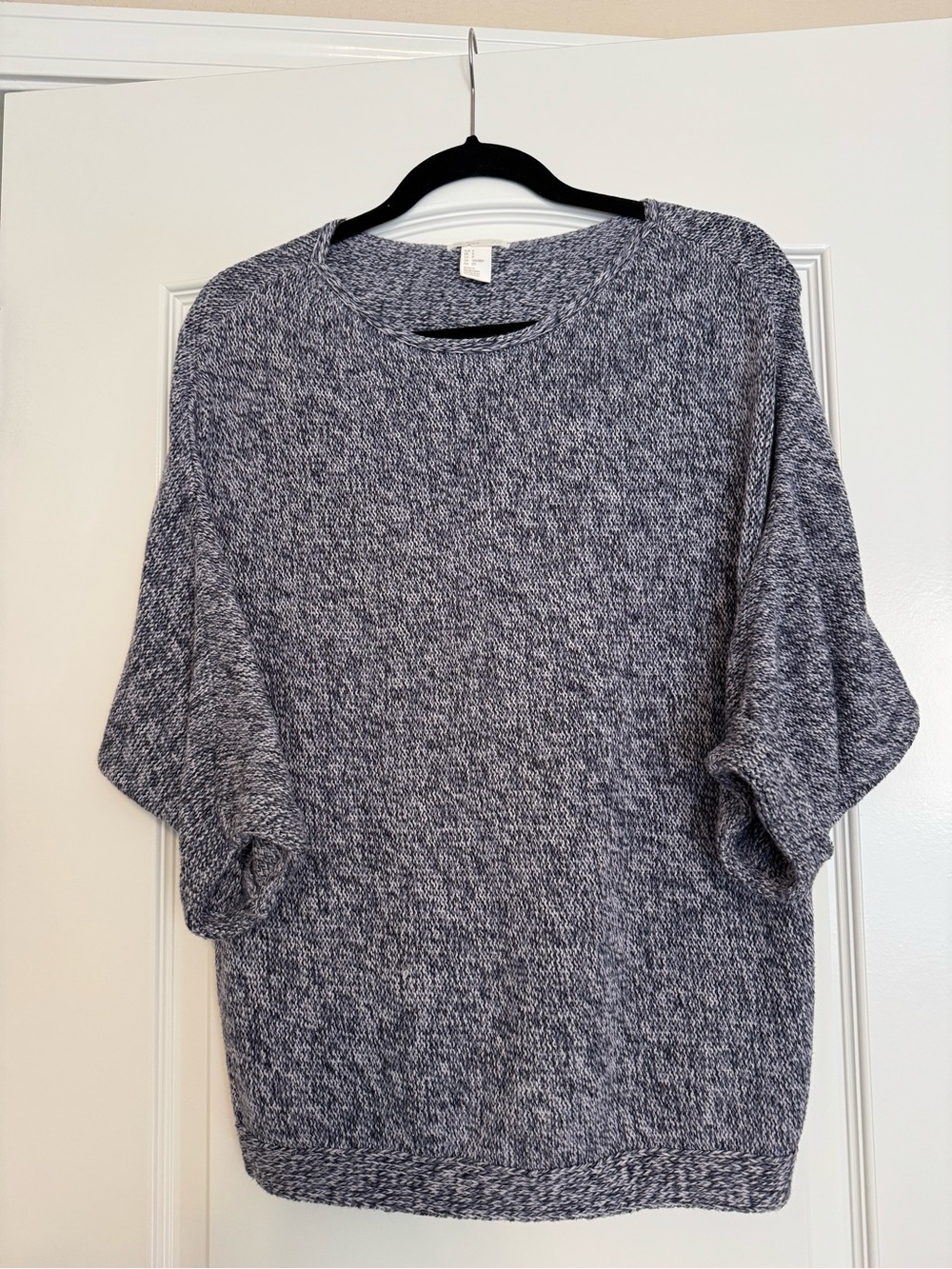 H&M Marled Navy and White Knit Sweater
